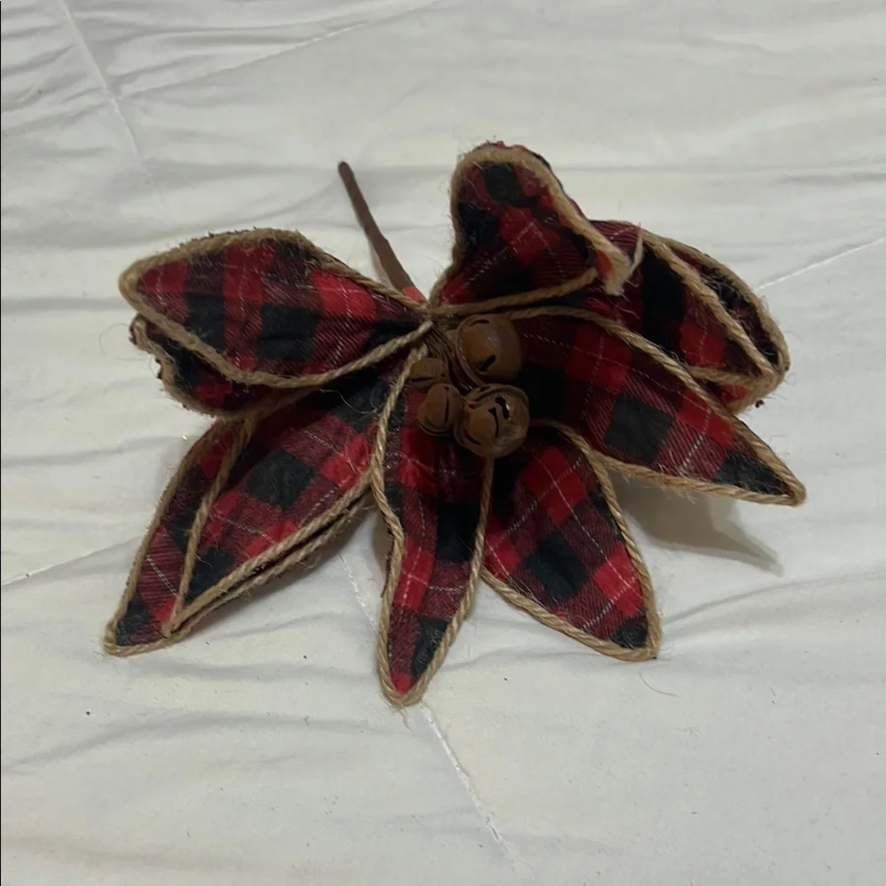 Plaid Fabric Leaf Ornament